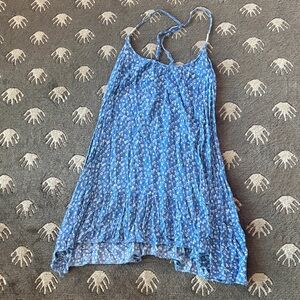 Blue Ditsy Floral Spaghetti Strap Sundress or Coverup